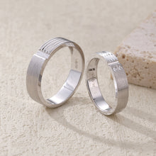 Load image into Gallery viewer, "Couple Ring" 18K rotatable custom-engraved couple diamond ring