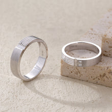 Load image into Gallery viewer, "Couple Ring" 18K rotatable custom-engraved couple diamond ring