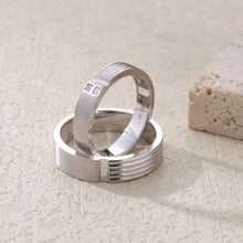 Load image into Gallery viewer, "Couple Ring" 18K rotatable custom-engraved couple diamond ring