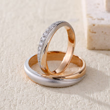 Load image into Gallery viewer, "Couple Ring" 18K rotatable custom-engraved couple diamond ring