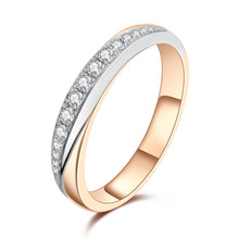 Load image into Gallery viewer, "Couple Ring" 18K rotatable custom-engraved couple diamond ring