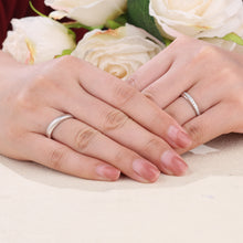 Load image into Gallery viewer, "Couple Ring" 18K rotatable custom-engraved couple diamond ring