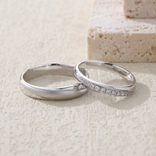 Load image into Gallery viewer, "Couple Ring" 18K rotatable custom-engraved couple diamond ring