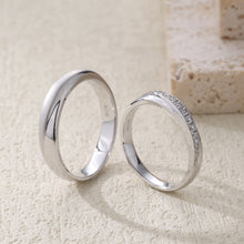 Load image into Gallery viewer, "Couple Ring" 18K rotatable custom-engraved couple diamond ring