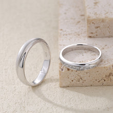 Load image into Gallery viewer, "Couple Ring" 18K rotatable custom-engraved couple diamond ring
