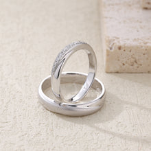 Load image into Gallery viewer, "Couple Ring" 18K rotatable custom-engraved couple diamond ring