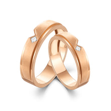 Load image into Gallery viewer, "Couple Ring" 18K rotatable custom-engraved couple diamond ring