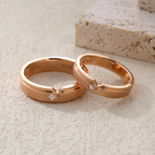Load image into Gallery viewer, "Couple Ring" 18K rotatable custom-engraved couple diamond ring