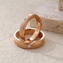 Load image into Gallery viewer, "Couple Ring" 18K rotatable custom-engraved couple diamond ring