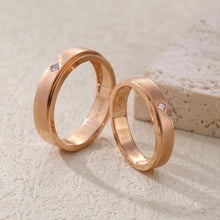 Load image into Gallery viewer, "Couple Ring" 18K rotatable custom-engraved couple diamond ring