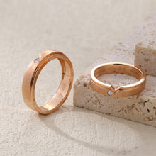 Load image into Gallery viewer, "Couple Ring" 18K rotatable custom-engraved couple diamond ring