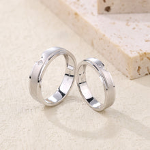 Load image into Gallery viewer, "Couple Ring" 18K rotatable custom-engraved couple diamond ring
