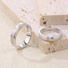 Load image into Gallery viewer, "Couple Ring" 18K rotatable custom-engraved couple diamond ring