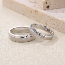 Load image into Gallery viewer, "Couple Ring" 18K rotatable custom-engraved couple diamond ring