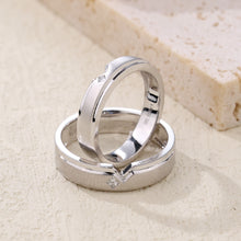 Load image into Gallery viewer, "Couple Ring" 18K rotatable custom-engraved couple diamond ring