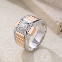 Load image into Gallery viewer, "Couple Ring" 18K rotatable custom-engraved couple diamond ring