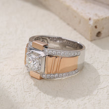 Load image into Gallery viewer, "Couple Ring" 18K rotatable custom-engraved couple diamond ring