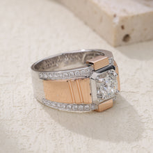 Load image into Gallery viewer, "Couple Ring" 18K rotatable custom-engraved couple diamond ring