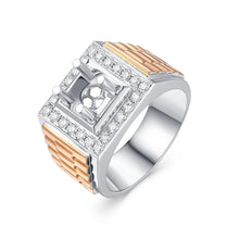 Load image into Gallery viewer, "Couple Ring" 18K rotatable custom-engraved couple diamond ring