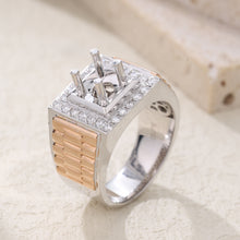 Load image into Gallery viewer, "Couple Ring" 18K rotatable custom-engraved couple diamond ring