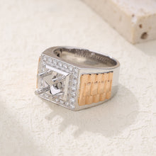 Load image into Gallery viewer, "Couple Ring" 18K rotatable custom-engraved couple diamond ring