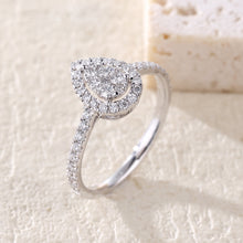 Load image into Gallery viewer, 18K natural pear-shaped diamond ring