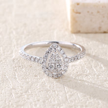 Load image into Gallery viewer, 18K natural pear-shaped diamond ring