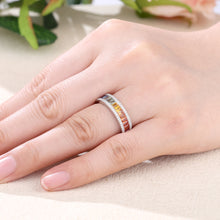 Load image into Gallery viewer, "Rectangular combination" Baguette 18K natural sapphire diamond ring