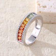 Load image into Gallery viewer, "Rectangular combination" Baguette 18K natural sapphire diamond ring