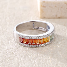 Load image into Gallery viewer, "Rectangular combination" Baguette 18K natural sapphire diamond ring