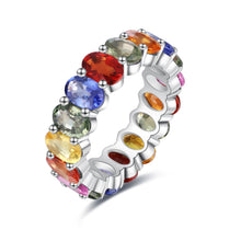 Load image into Gallery viewer, Ovale 18K white gold ring with natural sapphire