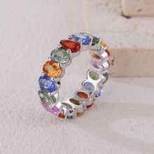 Load image into Gallery viewer, Ovale 18K white gold ring with natural sapphire