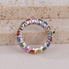 Load image into Gallery viewer, Ovale 18K white gold ring with natural sapphire