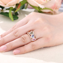 Load image into Gallery viewer, 18K natural pear-shaped sapphire colored gemstone diamond ring