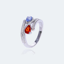 Load image into Gallery viewer, 18K natural pear-shaped sapphire diamond ring