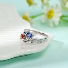 Load image into Gallery viewer, 18K natural pear-shaped sapphire diamond ring