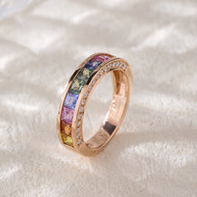 Load image into Gallery viewer, 18K Natural Princess Sapphire Colored Diamond Ring