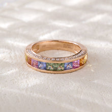 Load image into Gallery viewer, 18K Natural Princess Sapphire Colored Diamond Ring