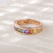 Load image into Gallery viewer, 18K Natural Princess Sapphire Colored Diamond Ring