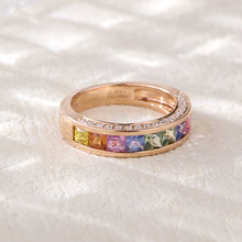 Load image into Gallery viewer, 18K Natural Princess Sapphire Colored Diamond Ring