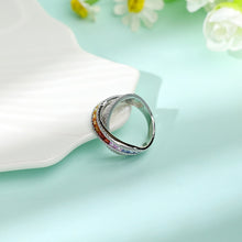 Load image into Gallery viewer, "Princess Combination" 18K Natural Princess Sapphire and Diamond Ring