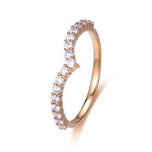 Load image into Gallery viewer, "Simple Lines" 18K natural white diamond linear V-shaped diamond ring