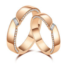 將圖片載入圖庫檢視器 「情侶對戒」18K「愛永恆」情侶鑽石戒指CNC版本