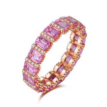 Load image into Gallery viewer, "Princess Combination" Luna Nuova 18K natural sapphire and diamond bracelet