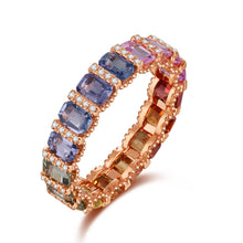 Load image into Gallery viewer, "Princess Combination" Luna Nuova 18K natural sapphire and diamond bracelet