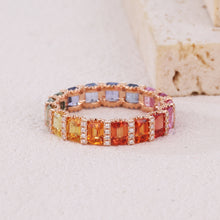 Load image into Gallery viewer, "Princess Combination" Luna Nuova 18K natural sapphire and diamond bracelet