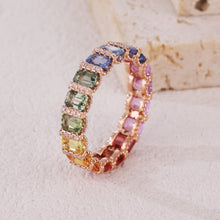 Load image into Gallery viewer, "Princess Combination" Luna Nuova 18K natural sapphire and diamond bracelet