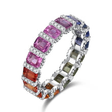 Load image into Gallery viewer, "Princess Combination" Luna Nuova 18K natural sapphire and diamond bracelet