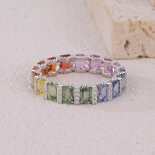 Load image into Gallery viewer, "Princess Combination" Luna Nuova 18K natural sapphire and diamond bracelet