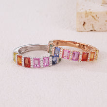 Load image into Gallery viewer, "Princess Combination" Luna Nuova 18K natural sapphire and diamond bracelet